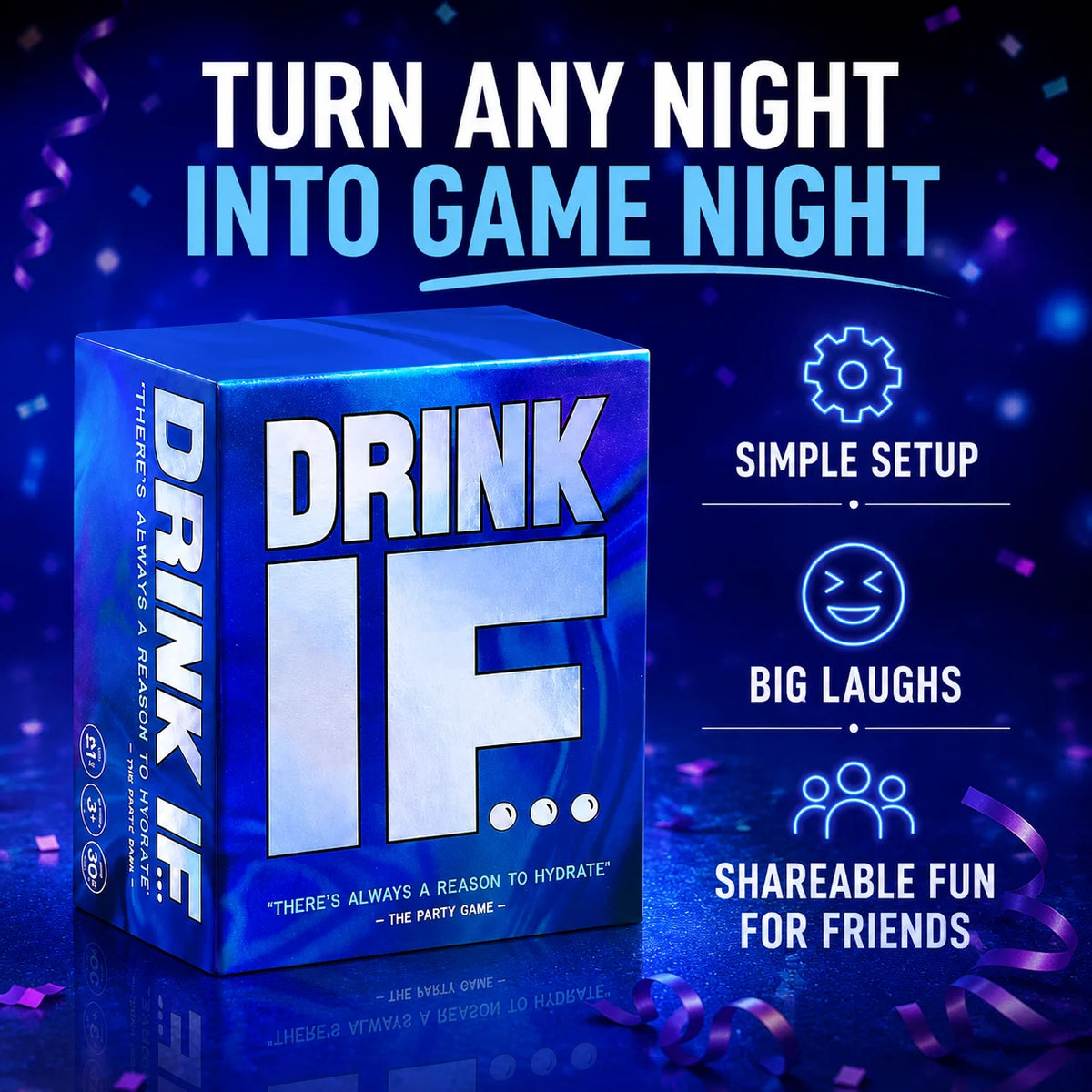 Adult Social Interactive Card Game Drink If, Funny Ice Breaking Tabletop Game for Friends Get-Together, Portable Party Entertainment Card Game for Indoor Outdoor Gathering