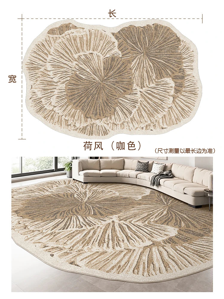 French Style Carpets for Living Room Light Luxury Bedroom Decor Carpet Art Fluffy Soft Irregular Shape Rug Home Thick Plush Mat