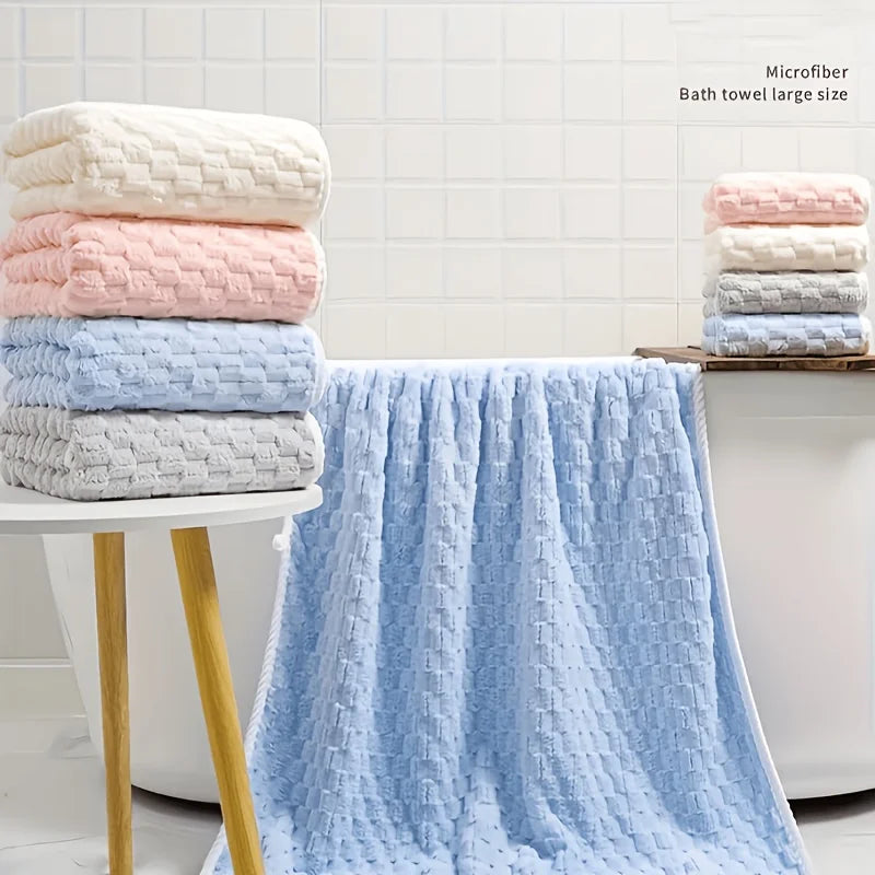 5PCS Waffle Weave Ultra-Soft Bath Towels, Super Absorbent Quick-Dry Microfiber Towels for Adults, Quick-Drying Textured Towels,