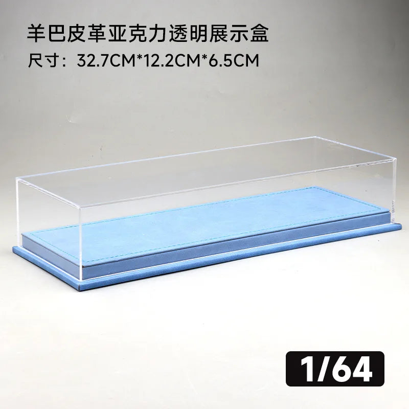 1/64 Scale Acrylic Dustproof Display Case Compatible With 6 Tomica Mini GT Toy Car Models, Leather Base For Collector's Storage