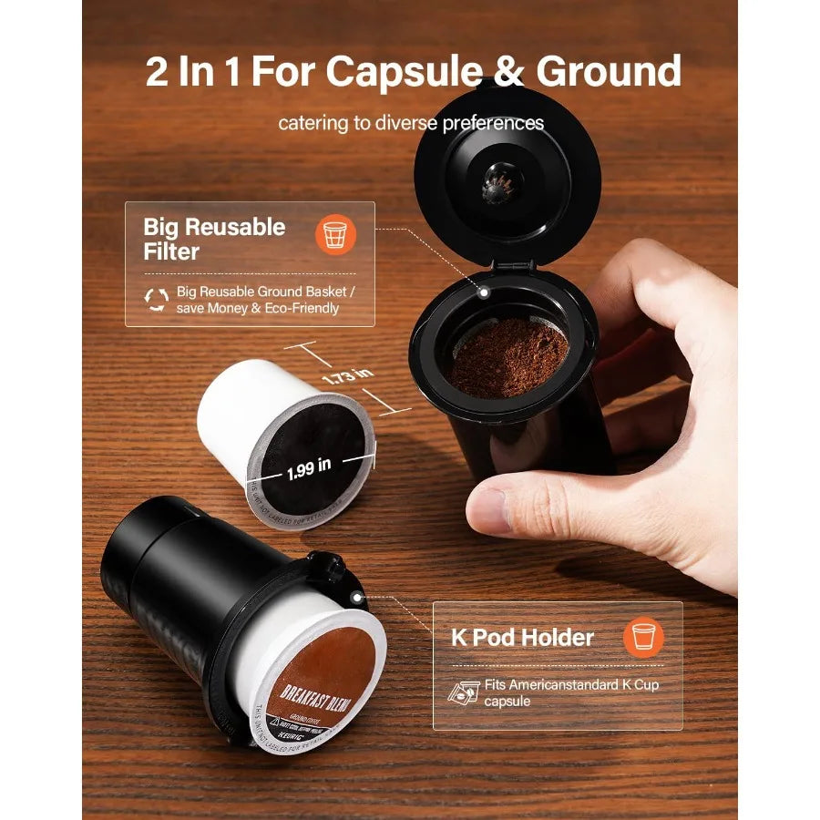 Single Serve Coffee Maker for Home and Office Use: Brews Hot and Iced Coffee from K Cup Pods and Ground Coffee Adjustable Brew