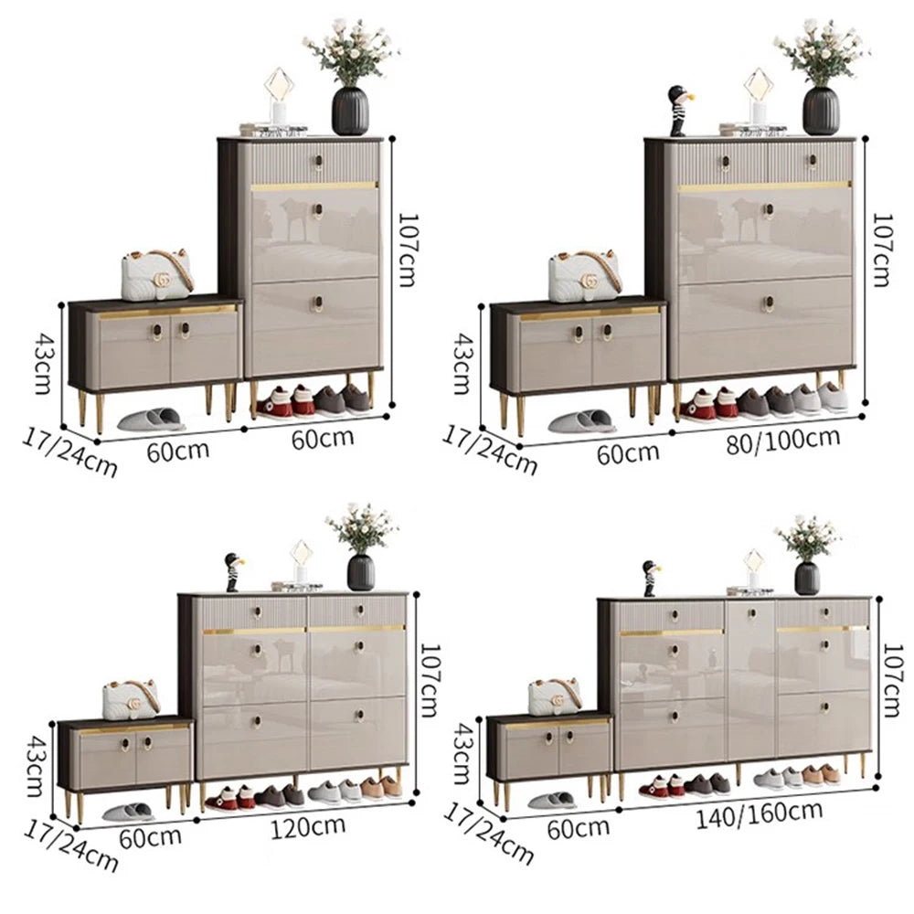 White Drawers Shelf Shoe Rack 3 Layers Narrow Save Space Shoe Cabinet Vertical Entrance Hall Meuble A Chaussures Home Furnitures