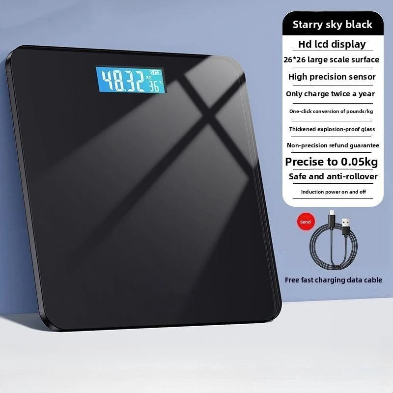 Electronic Digital Bathroom Scale Tempered Glass High Accuracy LCD Display Home Body Weight Weighing Scale For Adults