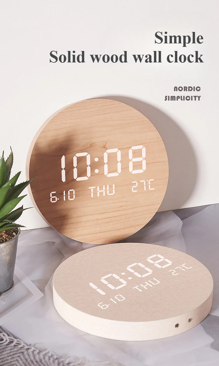 LED creative clock living room home bedroom silent clock Nordic style fashion wall clock