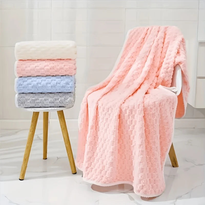 5PCS Waffle Weave Ultra-Soft Bath Towels, Super Absorbent Quick-Dry Microfiber Towels for Adults, Quick-Drying Textured Towels,