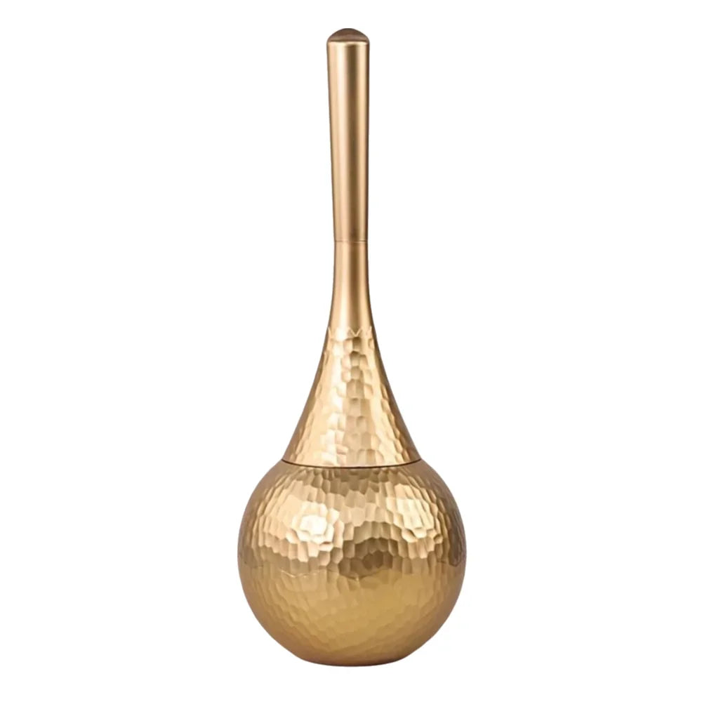 New Golden High-end Cleaning Brush with Base Holder Long Handle Toilet Brush Non-Scratch Household Bathroom Brush