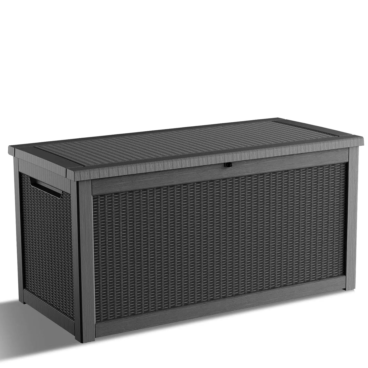 320 Gallon Deck Box Waterproof Outdoor Storage UV Resistant Black, Customized