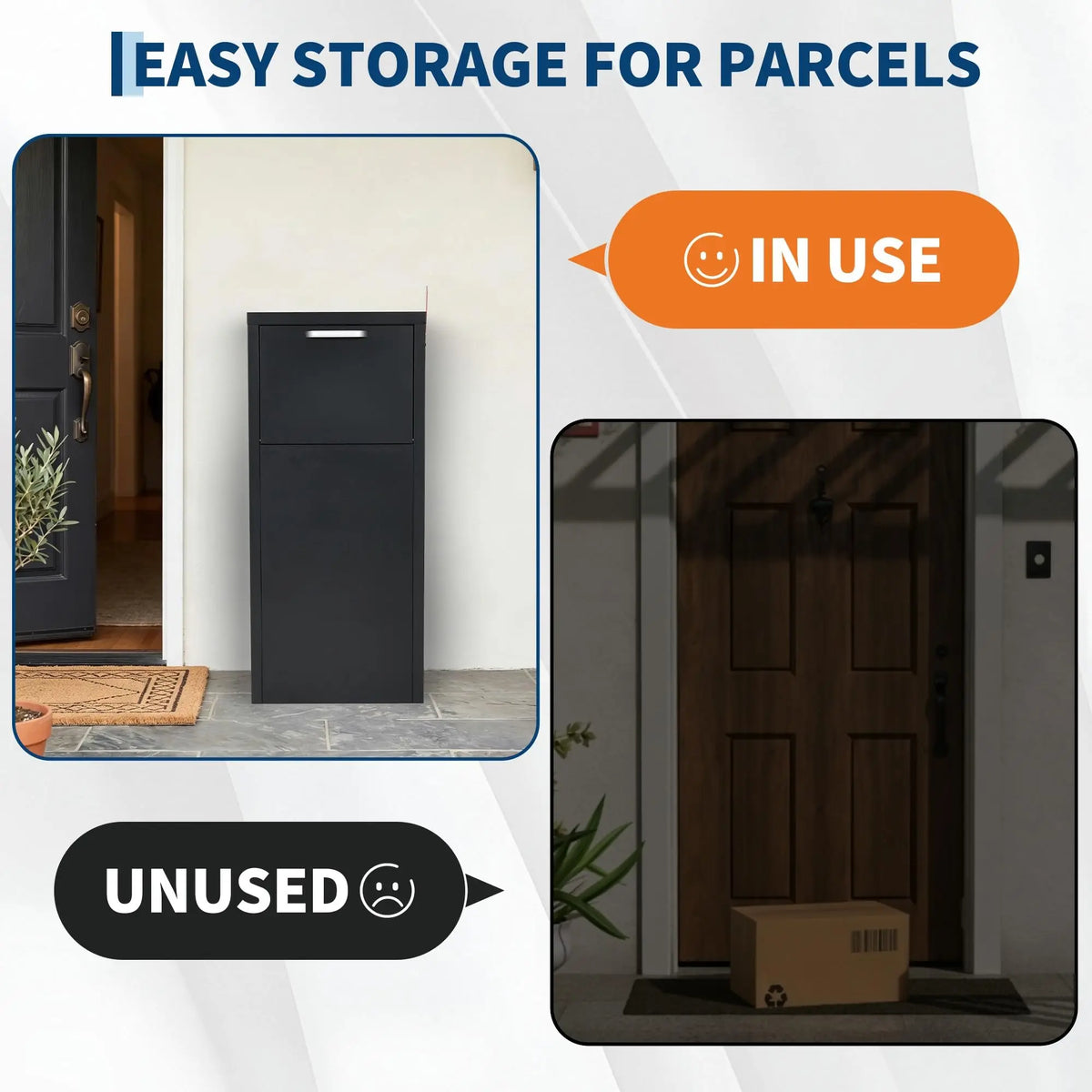 Outdoor Package Delivery Box 35.4in Galvanized Steel Lockable Parcel Drop Box Weatherproof Mail Storage Wall Or Floor Mount For Porch