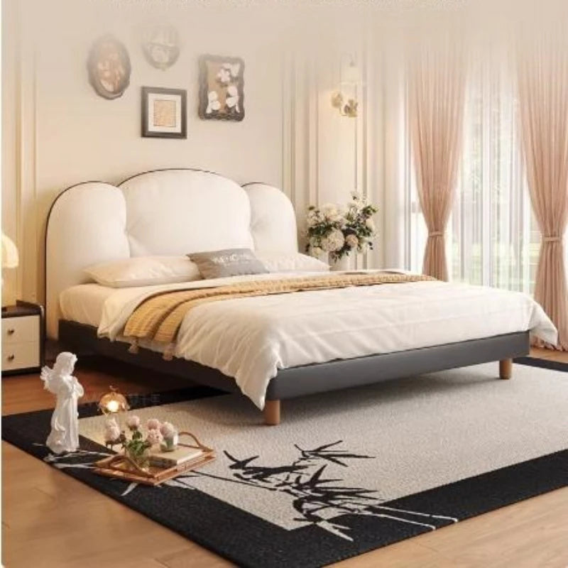 Modern Fashion Double Bed Bedroom Decor For Teen Girls Bed 2 People Bedside Table With Drawers King Size Frame Bedroom Furniture