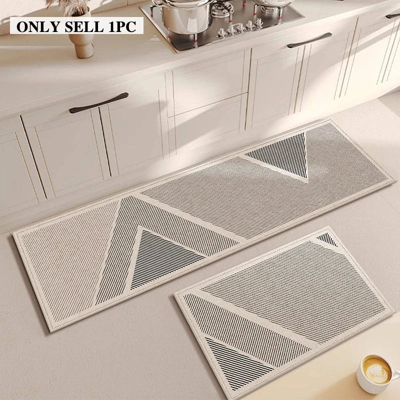 Kitchen Carpet Stain-resistant Wear-resistant Floor Mat Minimalist Geometric Pattern Rug Long Size Modern Home Decoration Rugs