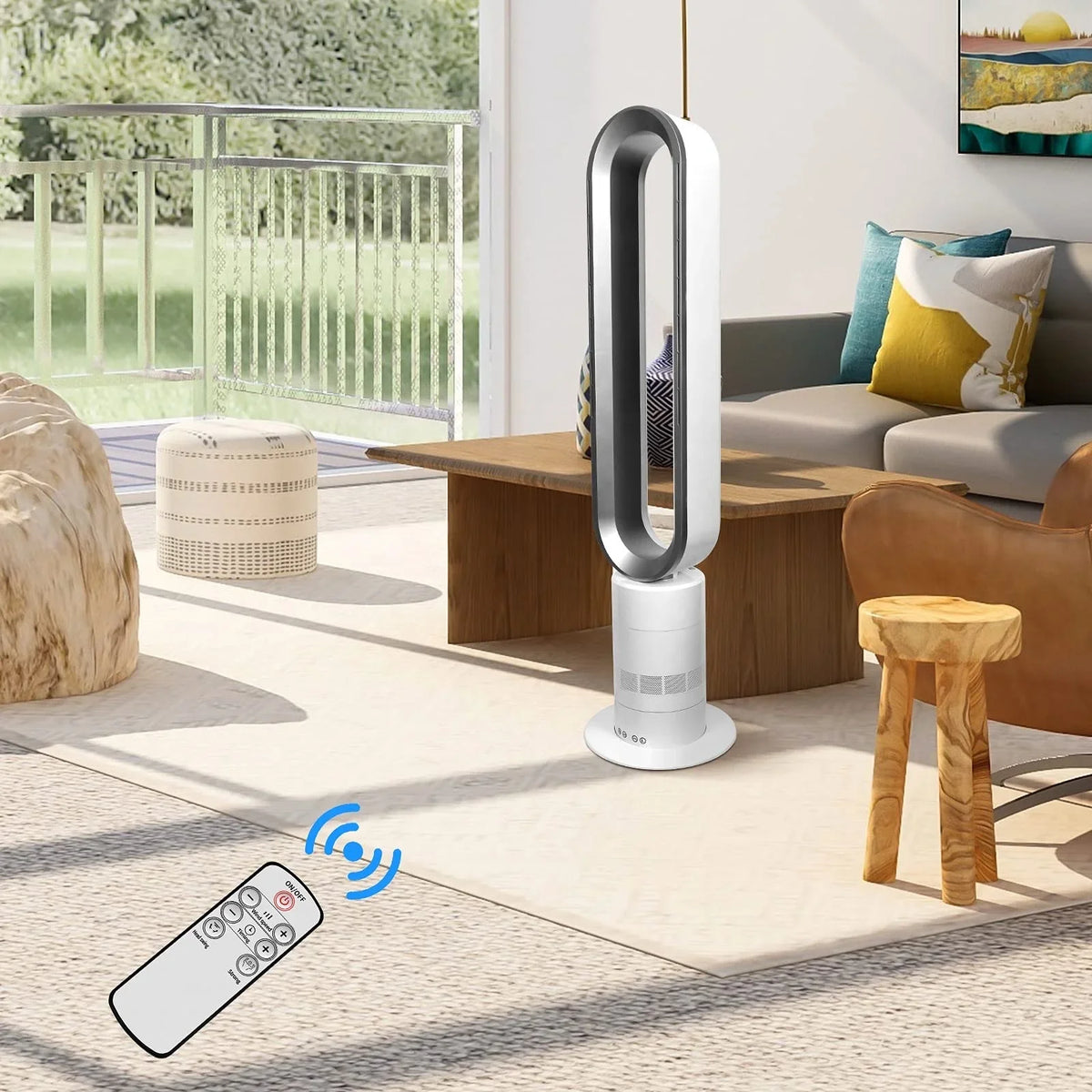 99cm Height Floor Standing Touch Key 220 Volt Summer Air Cooling Electric Bladeless Fan Home Use