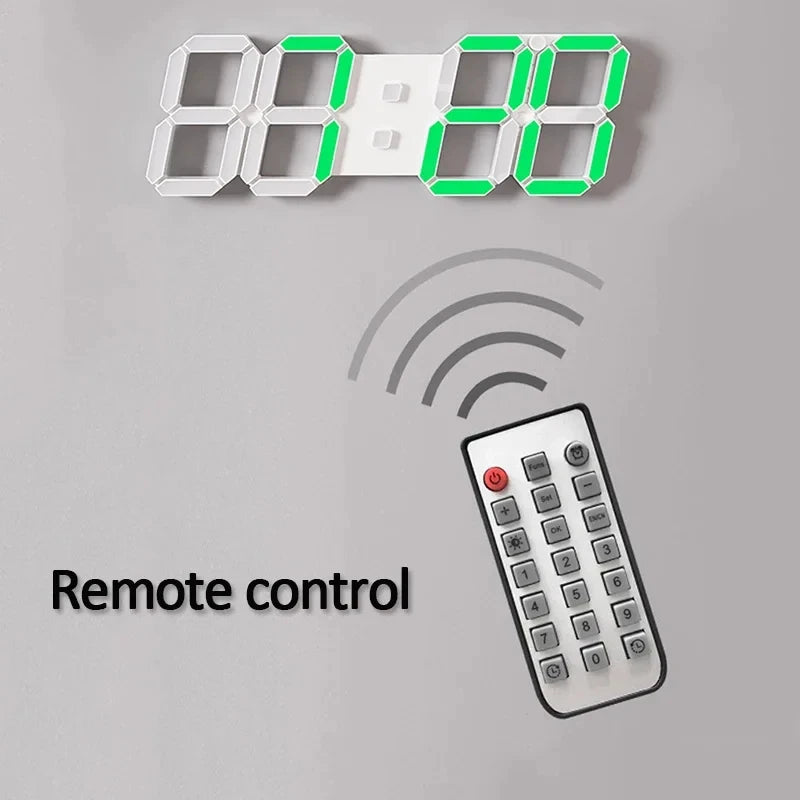 3D LED Digital Alarm Clock Luminous Creative Multifunctional USB Electronic Wall Clock Home Decoration Gift