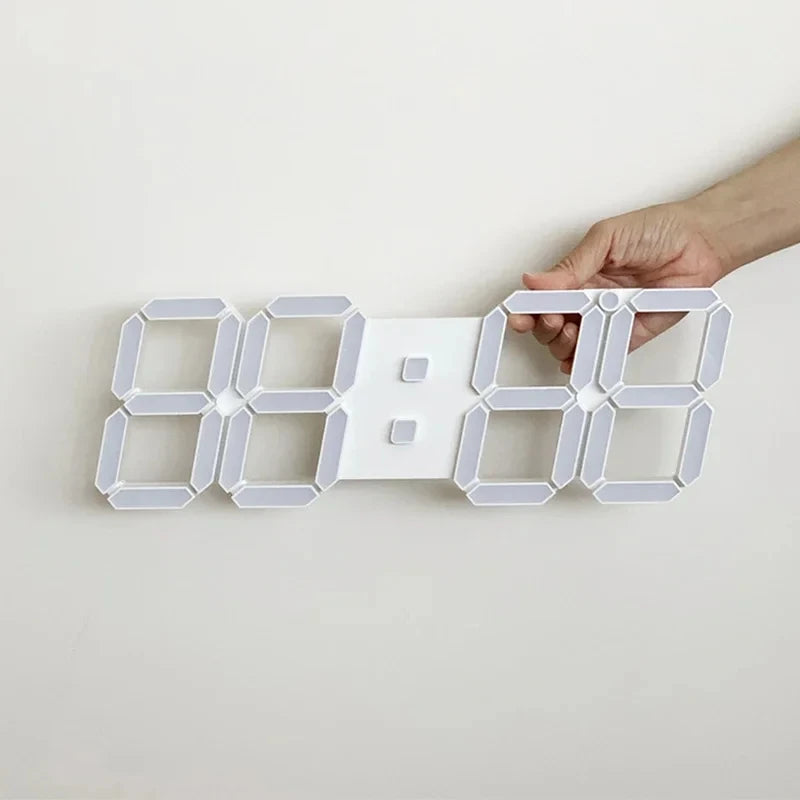 3D LED Digital Alarm Clock Luminous Creative Multifunctional USB Electronic Wall Clock Home Decoration Gift