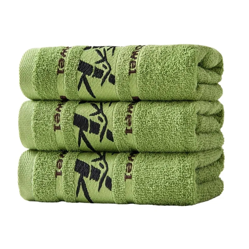 3pcs Green Bamboo Fiber Bathroom Towels Sets 34x74cm/70x140cm Household Hand Face Bath Towel Sets Washcloths Toallas De Baño 타월