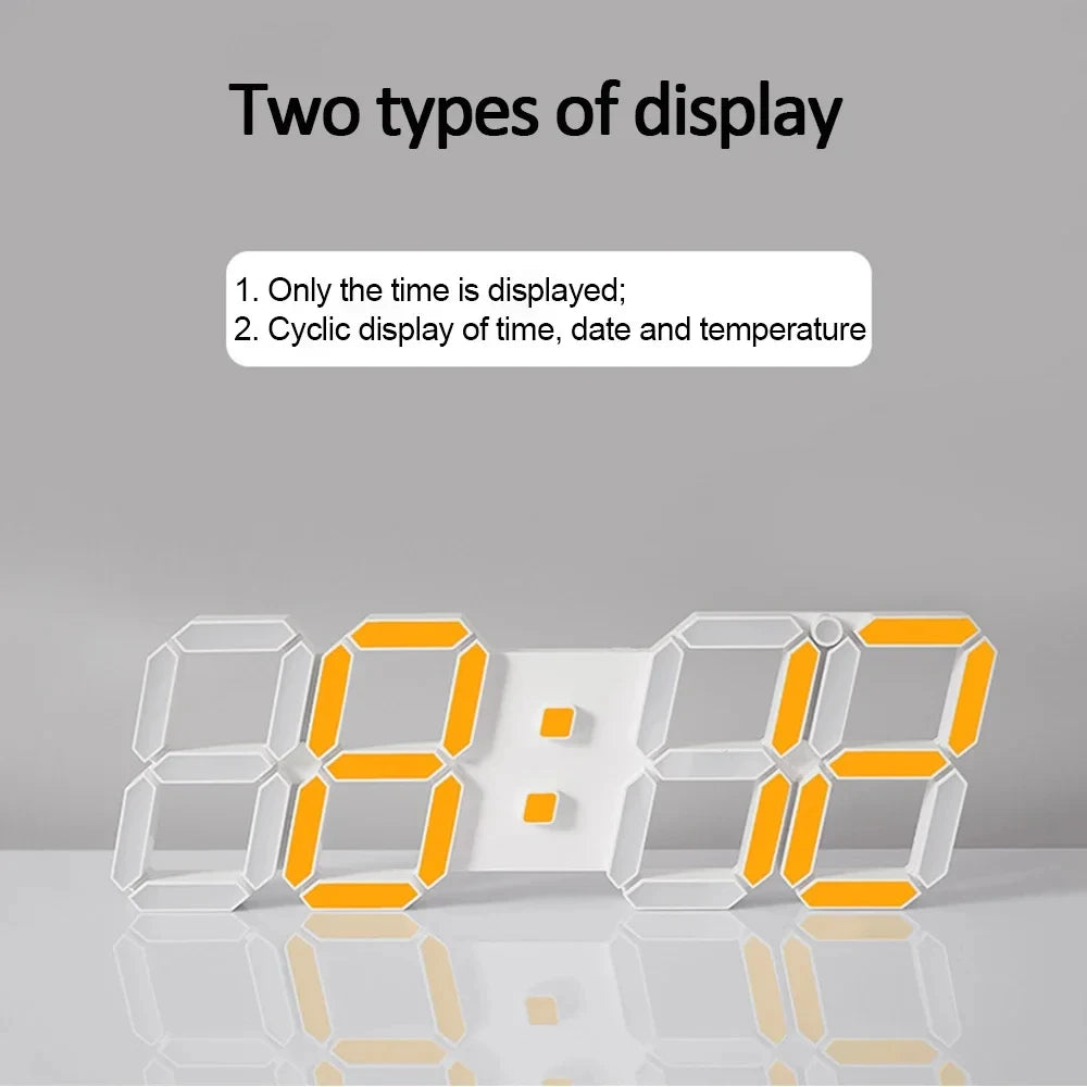 3D LED Digital Alarm Clock Luminous Creative Multifunctional USB Electronic Wall Clock Home Decoration Gift
