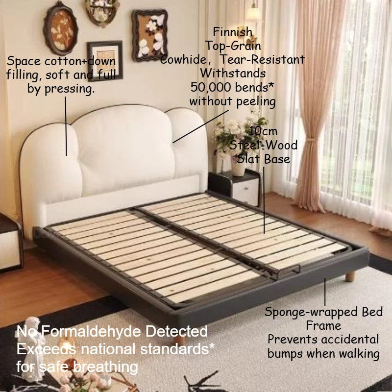 Modern Fashion Double Bed Bedroom Decor For Teen Girls Bed 2 People Bedside Table With Drawers King Size Frame Bedroom Furniture
