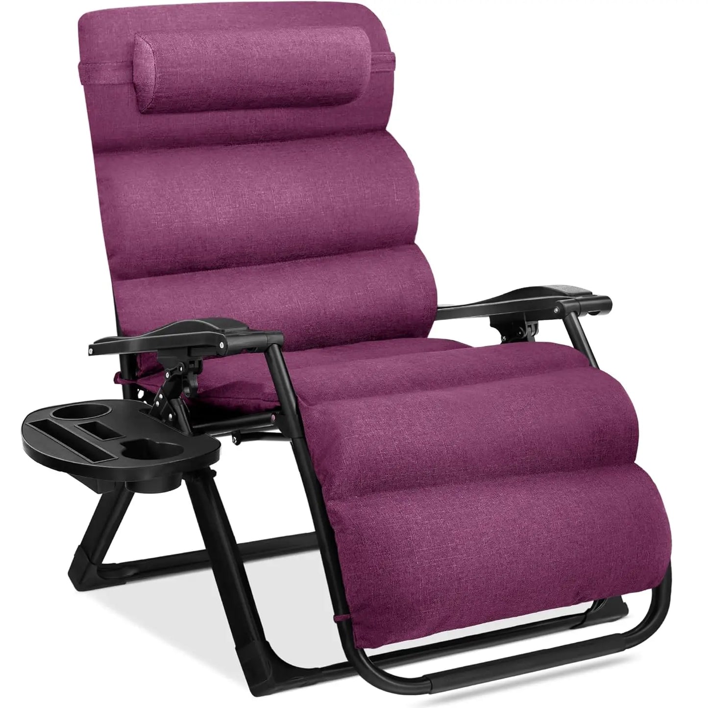 Oversized Zero Gravity Chair, Folding Outdoor Patio Recliner, XL Anti Gravity Lounger w/Removable Cushion, Cup Holder,, Custom