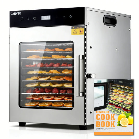 Stainless Steel Digital Food Dehydrator Machine with 10/12 Tray,Adjustable Temperature&24H Timer,Jerky Maker for Fruit Vegetable