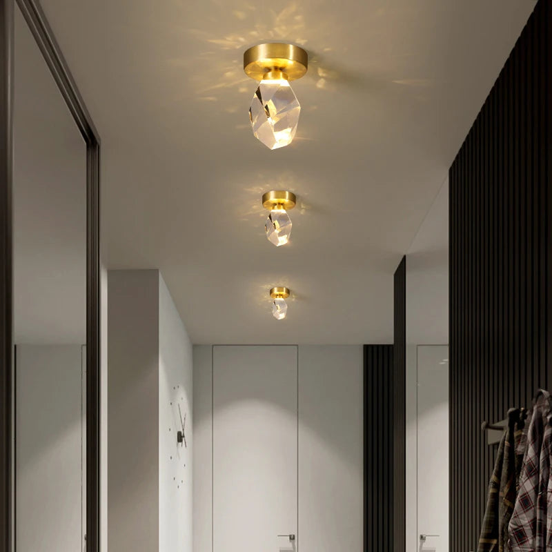 Staircase Pendant Light Luxury Crystal Small Chandelier Minimalist Restaurant Light Bar Counter Bedroom Bedside Ceiling Lamps