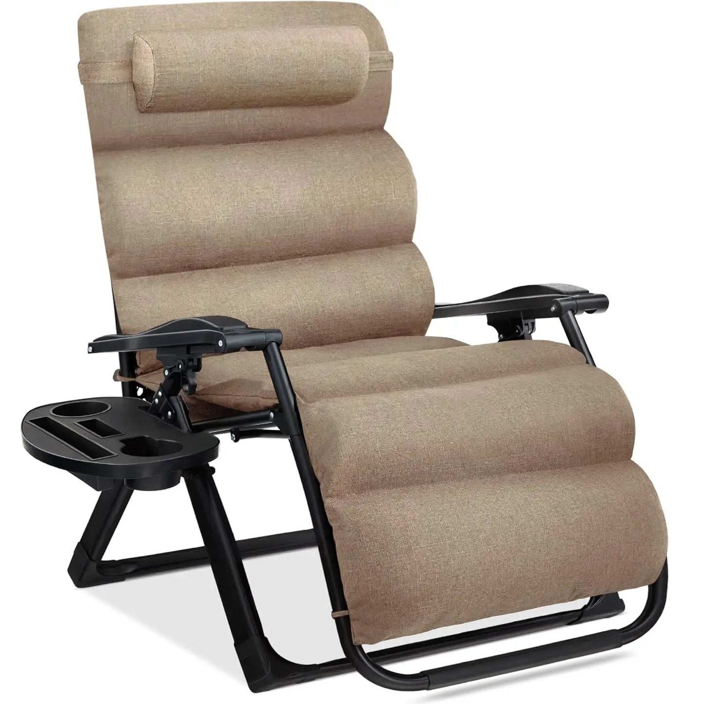 Oversized Zero Gravity Chair, Folding Outdoor Patio Recliner, XL Anti Gravity Lounger w/Removable Cushion, Cup Holder,, Custom