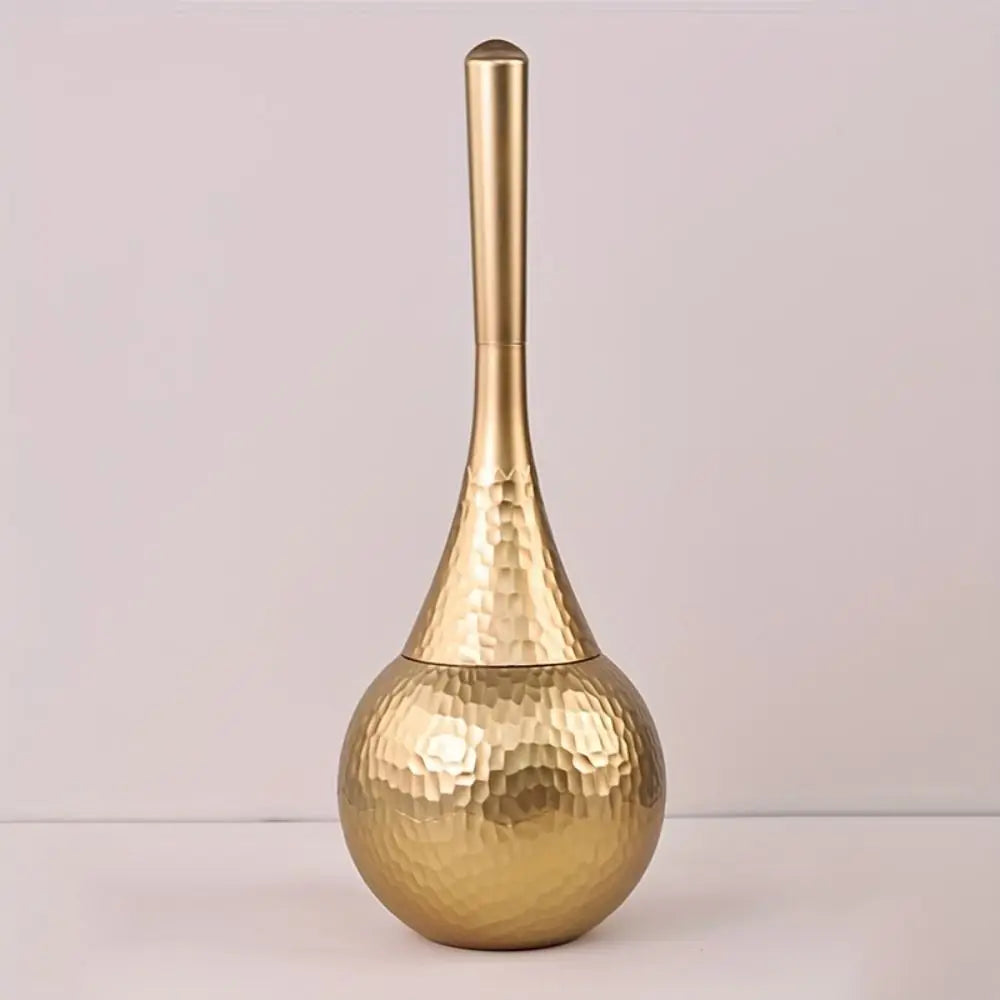 New Golden High-end Cleaning Brush with Base Holder Long Handle Toilet Brush Non-Scratch Household Bathroom Brush