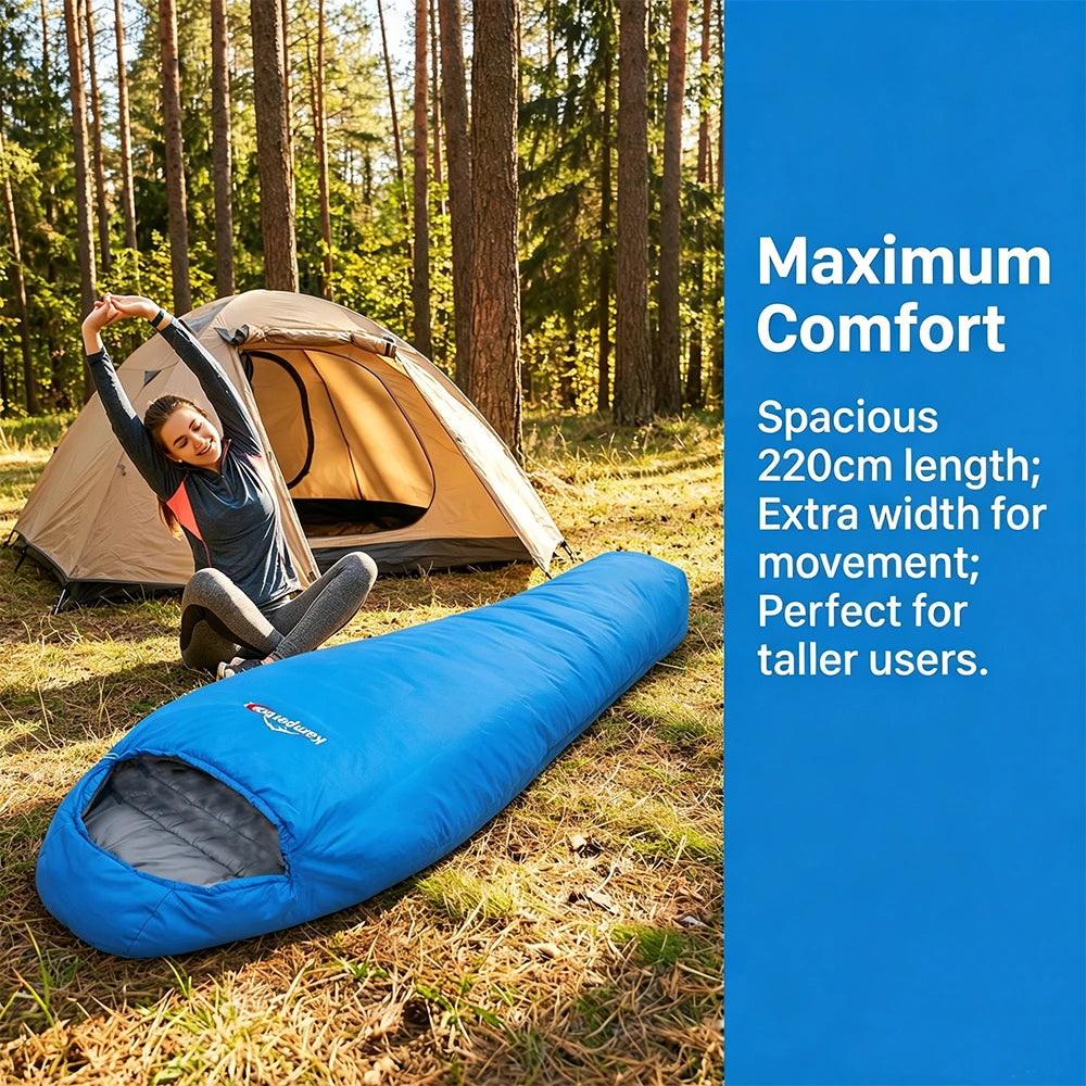 Kamperbox Cotton Sleeping Bag Camping Equipments Cotton Sleeping Bag Outdoor 3 Season Synthetic Sleeping Bag Ultralight Camping