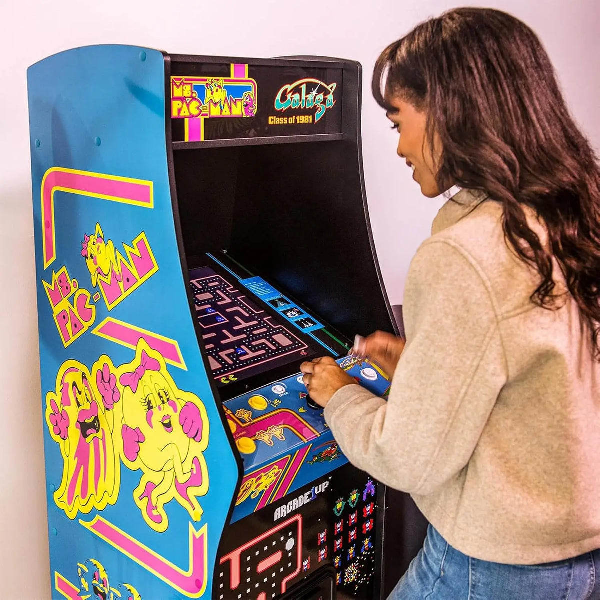 Arcade1Up Ms. Pac-Man Class of '81 Deluxe Arcade, 12 Retro Games, Customized