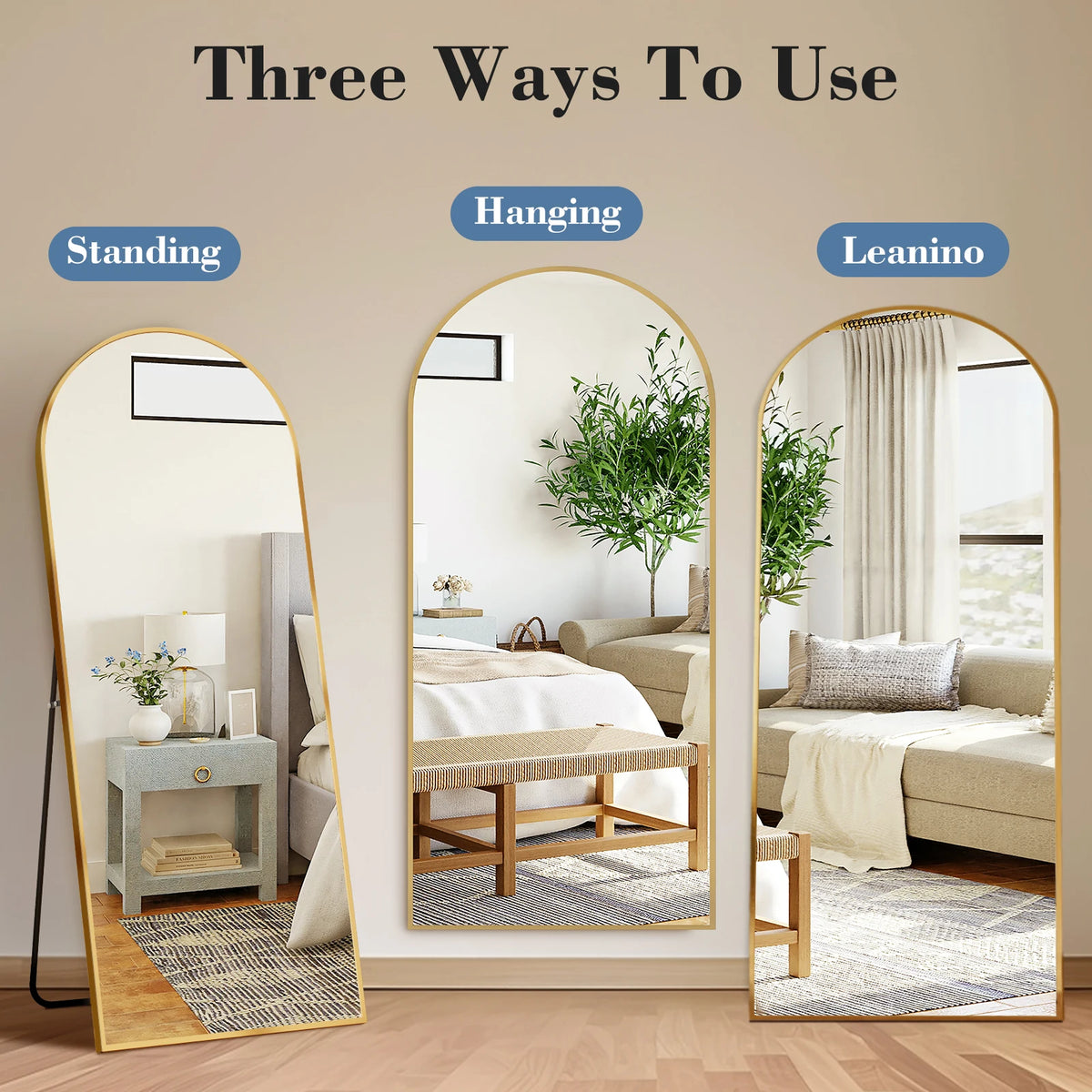 JHK 56"x21" Full Length Mirror with Aluminum Alloy Frame Leaning or Standing Full Length Mirror with Stand Floor Body Wall-Mounted Mirrors Suitable For Bedroom Bathroom