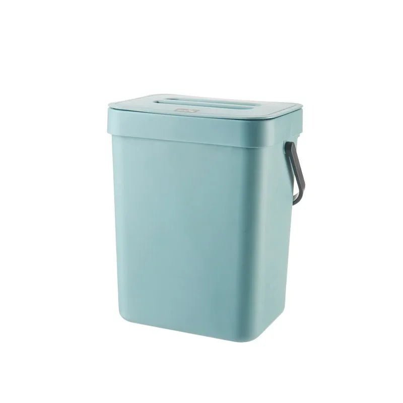 Small Space Saving Trash Can Hanging Mountable Quiet Close Lid Sealed Bin 3L 5L 7L 12L for Kitchen Bathroom Car Living Room