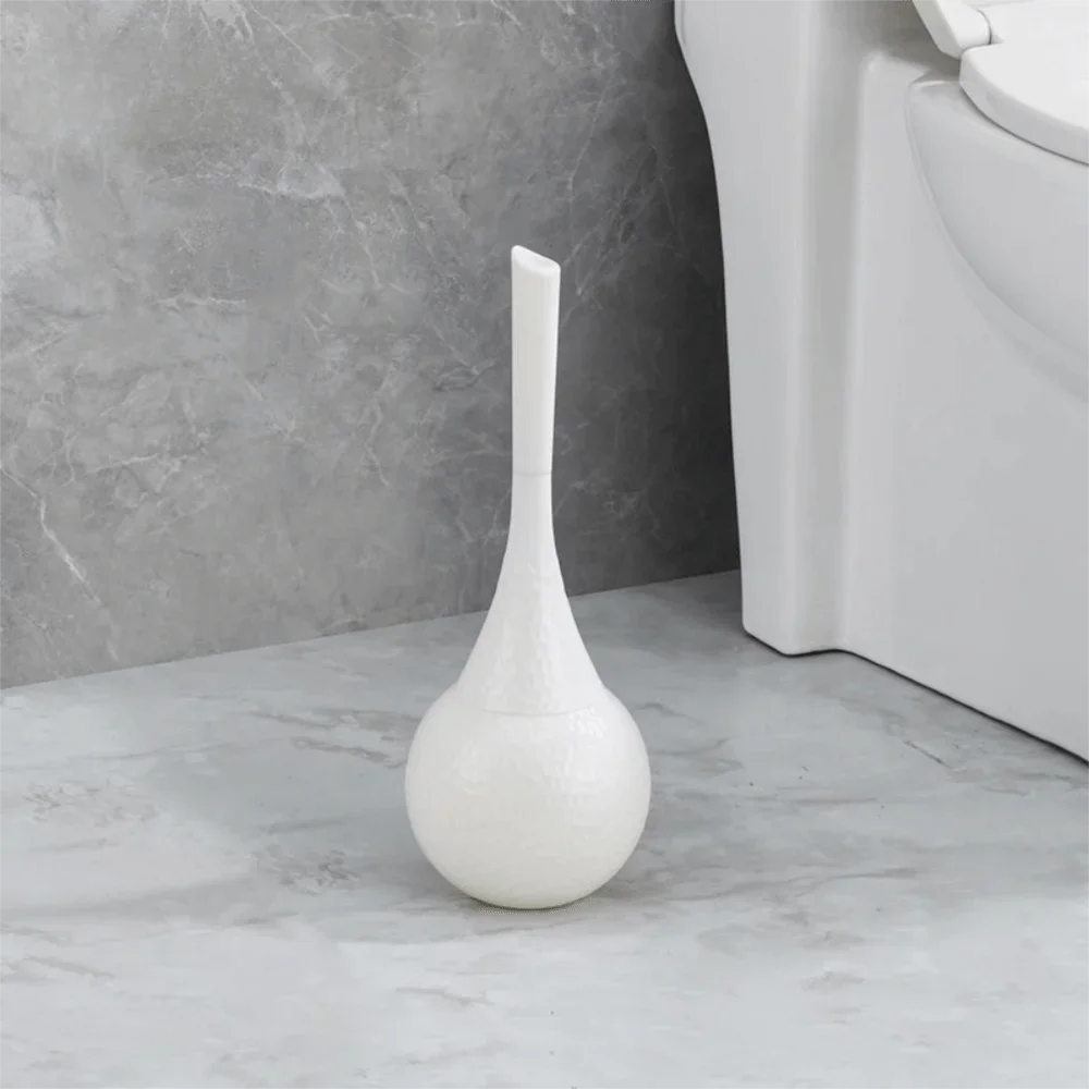 New Golden High-end Cleaning Brush with Base Holder Long Handle Toilet Brush Non-Scratch Household Bathroom Brush