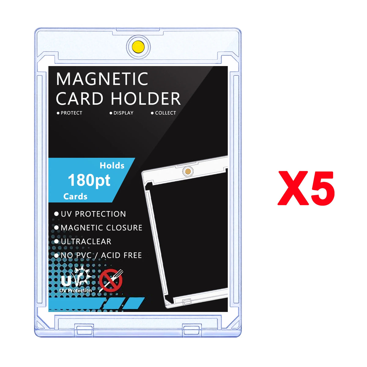 5/10/20 Pcs 180PT Magnetic Trading Card Holder Case For Kpop Idol Photo Cards Protector Baseball Sports Card Display Case