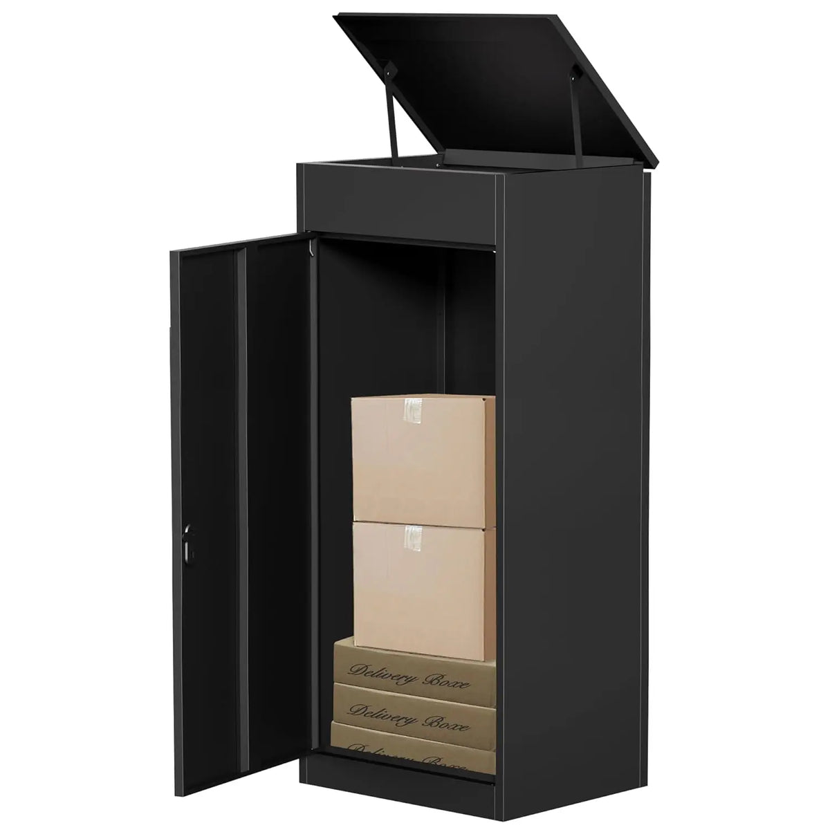 Large Galvanized Steel Parcel Delivery Box, Anti-Theft Coded Lock, Wall Mounted Waterproof for Porch & Yard 19.7x16.1x60, Custom