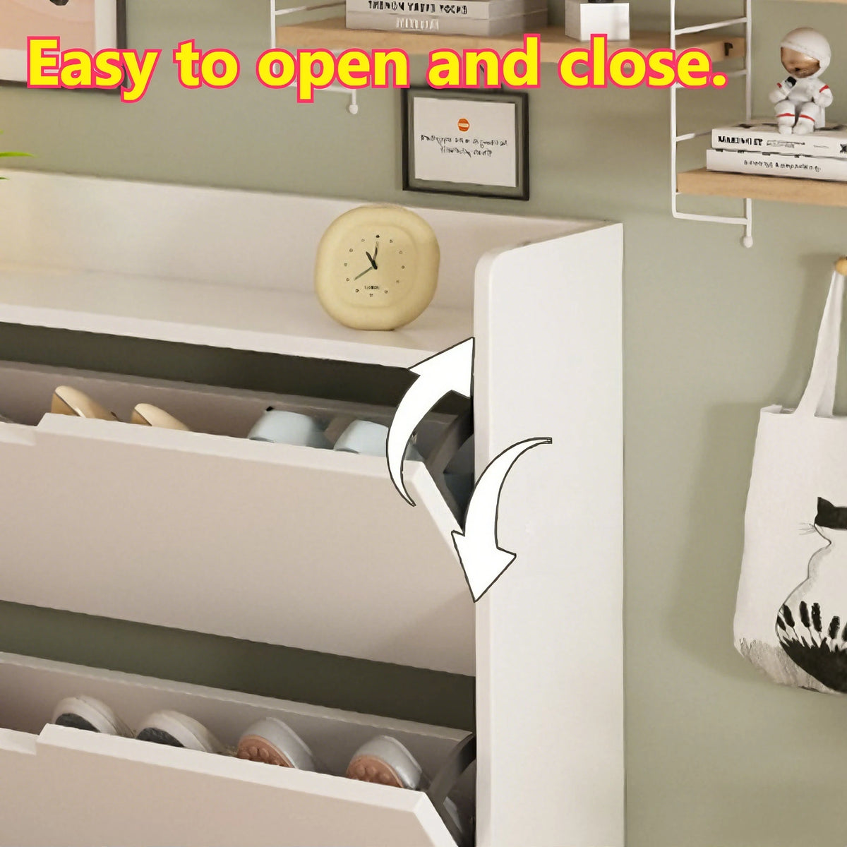 Multifunctional Shoe Cabinet Wooden Narrow Large Capacity Storage Cabinet Simple Shoe Rack Sturdy and Stable Dustproof Shelf