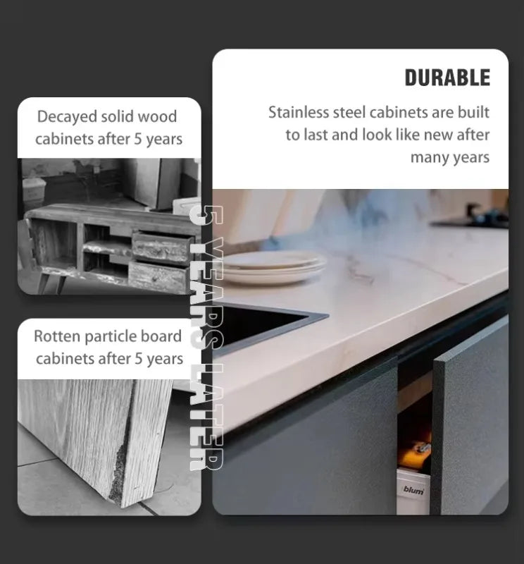 CE Certified Stainless Steel Antibacterial BBQ Grill Pod Metallic Texture Outdoor Bbq Kitchen Pod Roller Shutters for Villa