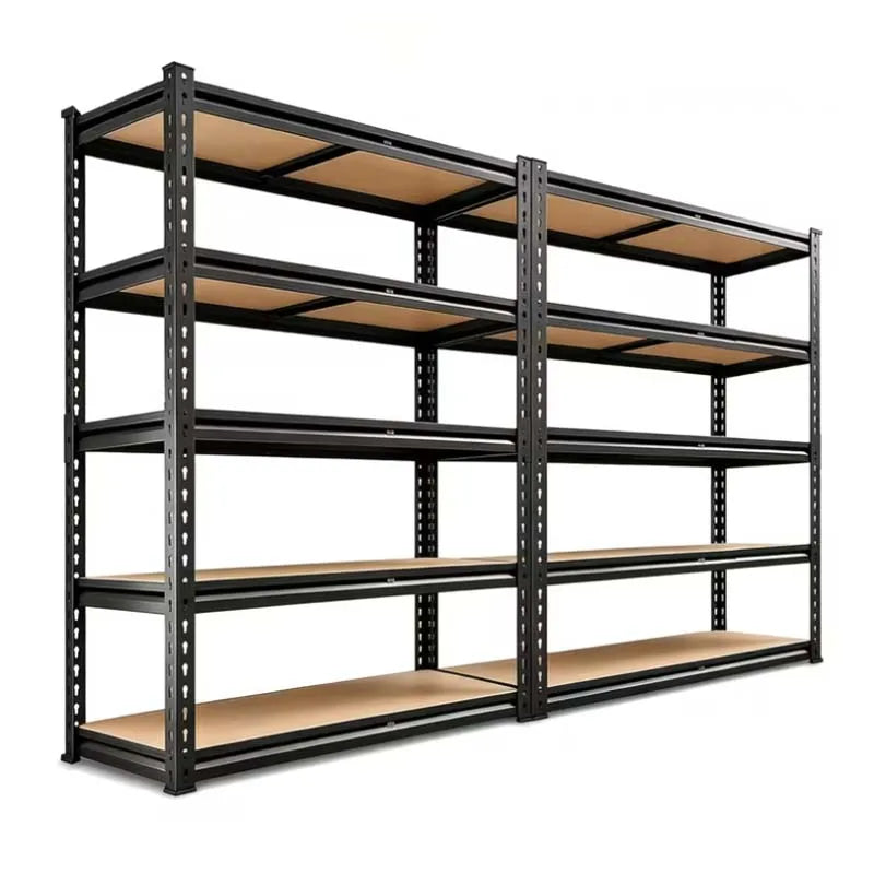 Heavy Duty 5-Tier Garage Shelving Unit, 27.6"W X 11.8"D X 59.8"H Space-Saving Metal Storage Rack, Boltless Tool Organizer Utility Shelf with Solid MDF Boards for Garage, Workshop, Basement
