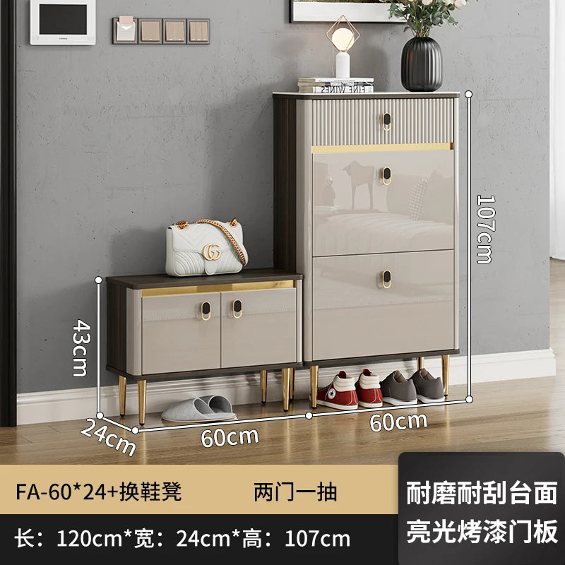 White Drawers Shelf Shoe Rack 3 Layers Narrow Save Space Shoe Cabinet Vertical Entrance Hall Meuble A Chaussures Home Furnitures