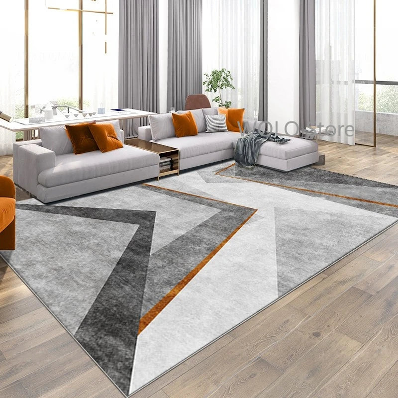 Nordic Marble Geometry Carpets for Living Room Light luxury Large area Home Decor rugs Bedroom Non-slip soft Floor Mats Washable