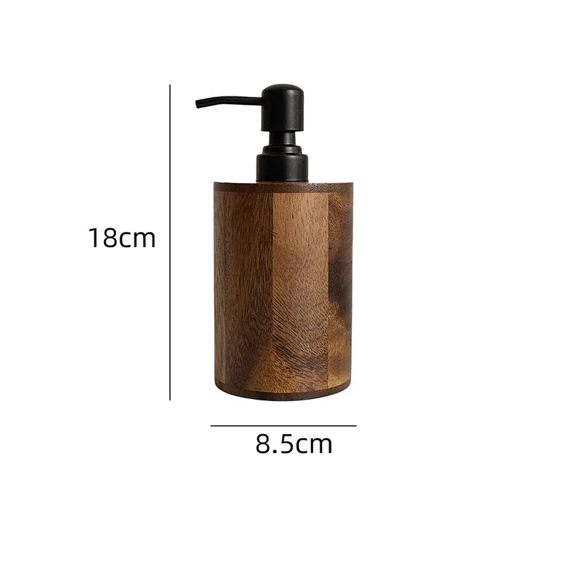 Luxury Walnut Wood Press-type Lotion Dispenser Empty Bottle Hotel Soap Liquid Dispenser Sink Lotion Bottle Bathroom Accessories