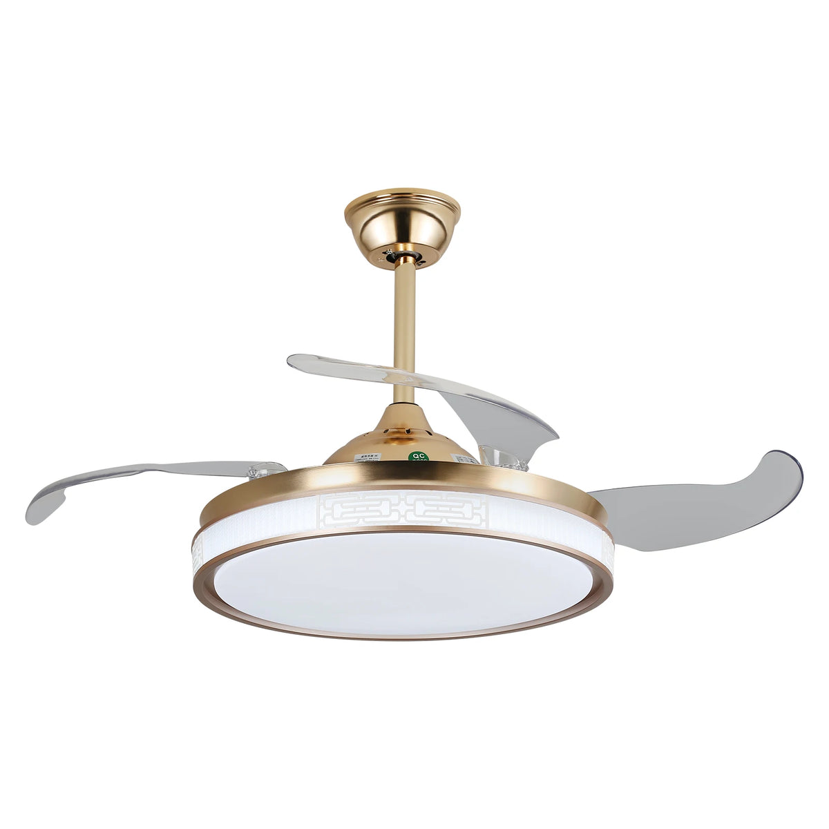 42 Inch Ceiling Fan Speed 3 Color with Remote Control Temperature 3000K-6000K Dimmable LED Reversible Quiet Motor Gold Ceiling Fan Lamp for Bedroom Living Room Kitchen Home