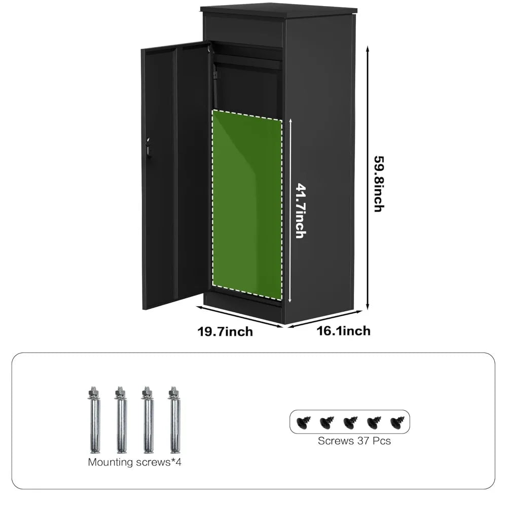 Large Galvanized Steel Parcel Delivery Box, Anti-Theft Coded Lock, Wall Mounted Waterproof for Porch & Yard 19.7x16.1x60, Custom