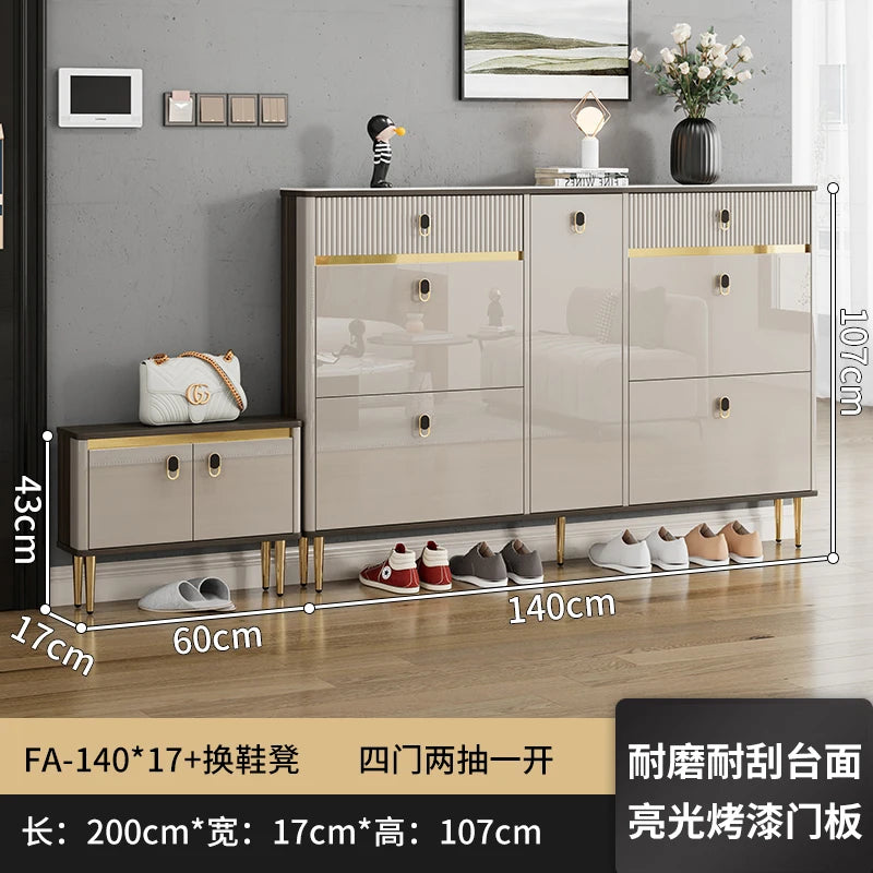 White Drawers Shelf Shoe Rack 3 Layers Narrow Save Space Shoe Cabinet Vertical Entrance Hall Meuble A Chaussures Home Furnitures