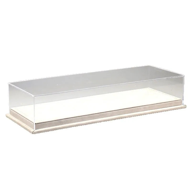 1/64 Scale Acrylic Dustproof Display Case Compatible With 6 Tomica Mini GT Toy Car Models, Leather Base For Collector's Storage