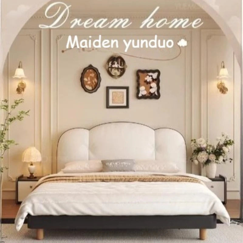 Modern Fashion Double Bed Bedroom Decor For Teen Girls Bed 2 People Bedside Table With Drawers King Size Frame Bedroom Furniture