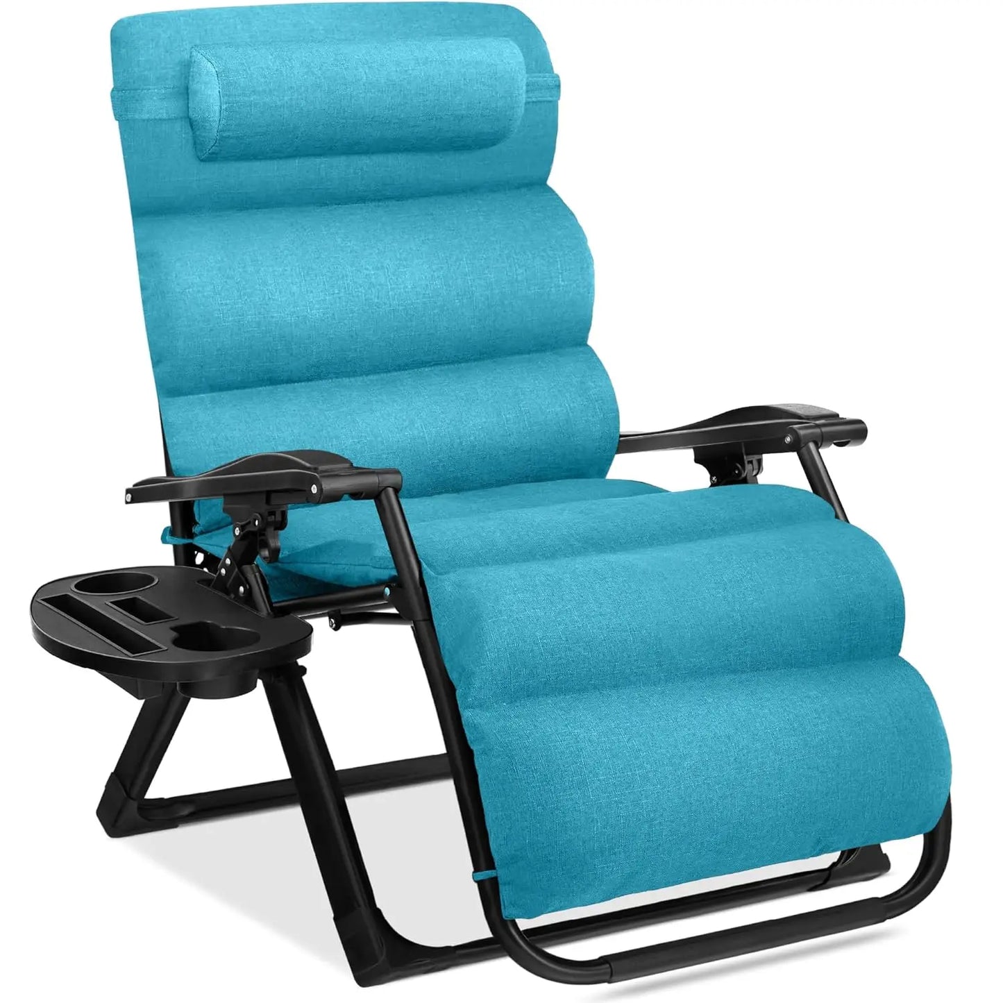 Oversized Zero Gravity Chair, Folding Outdoor Patio Recliner, XL Anti Gravity Lounger w/Removable Cushion, Cup Holder,, Custom