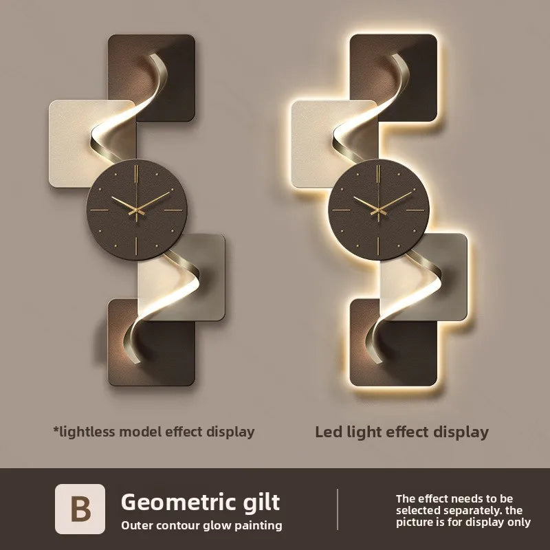 Modern Wall Clock Carbon Crystal Panel Frameless Design with Remote Control Lighted Decorative for Living Room Bedroom Office