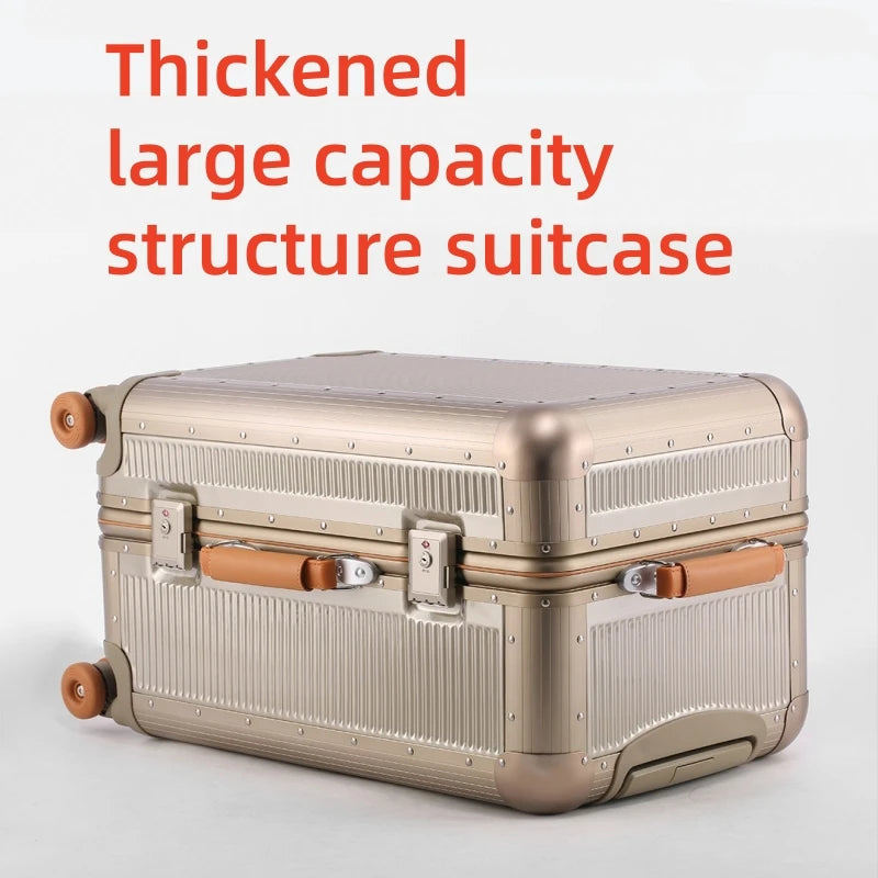 2026 New Suitcase with Aluminum Frame TSA Lock Travel Trolley Case Bag High Quality PC Material Rolling Luggage 20/24/28 inch
