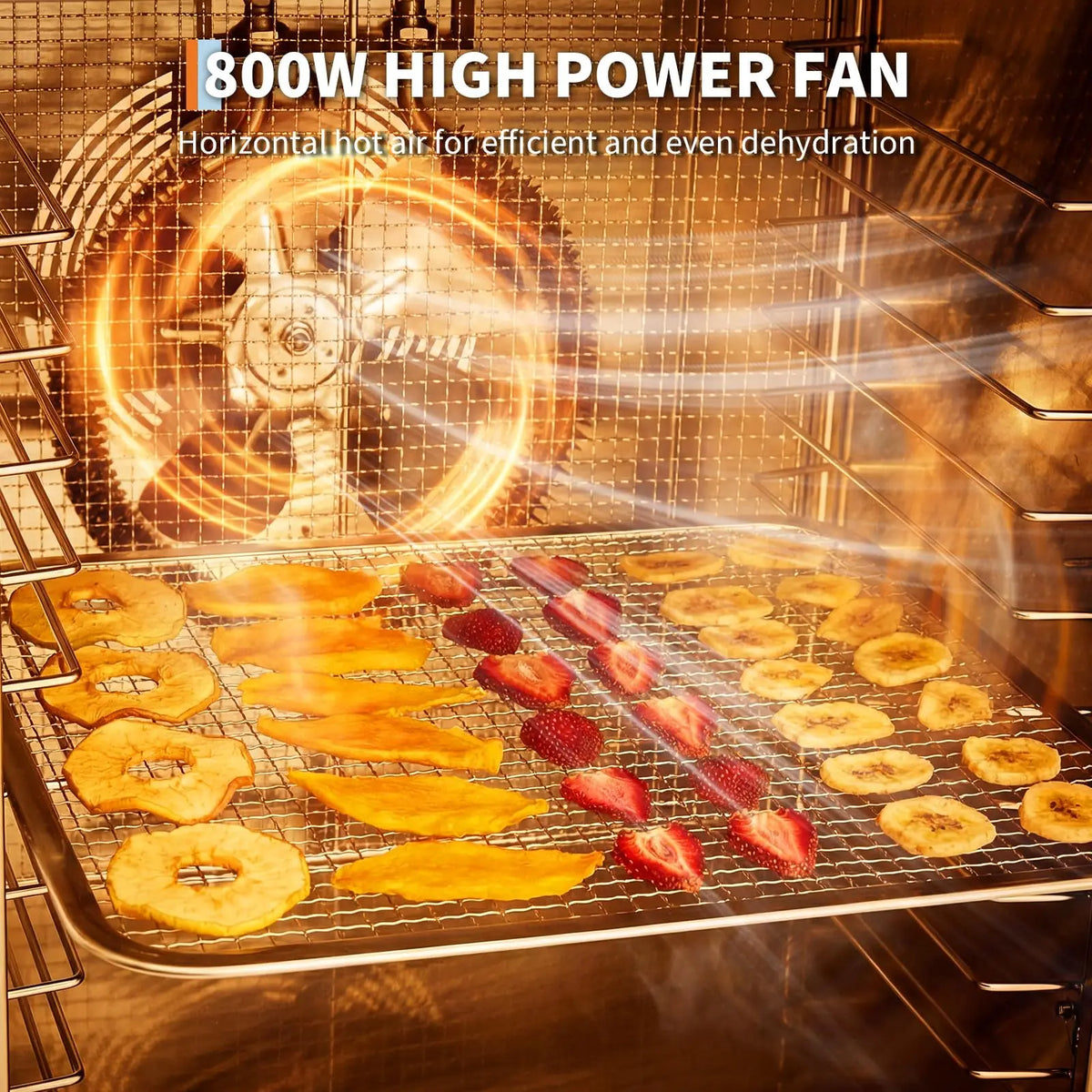 Stainless Steel Digital Food Dehydrator Machine with 10/12 Tray,Adjustable Temperature&24H Timer,Jerky Maker for Fruit Vegetable