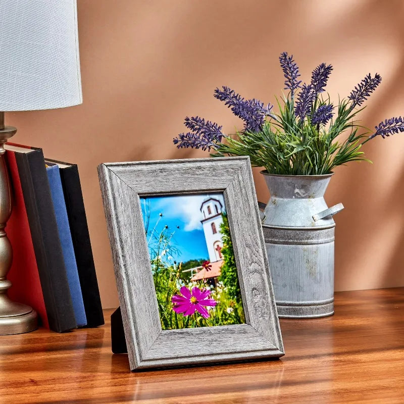 – 5x7 Picture Frame – Rustic Gray Tabletop Photo Frame