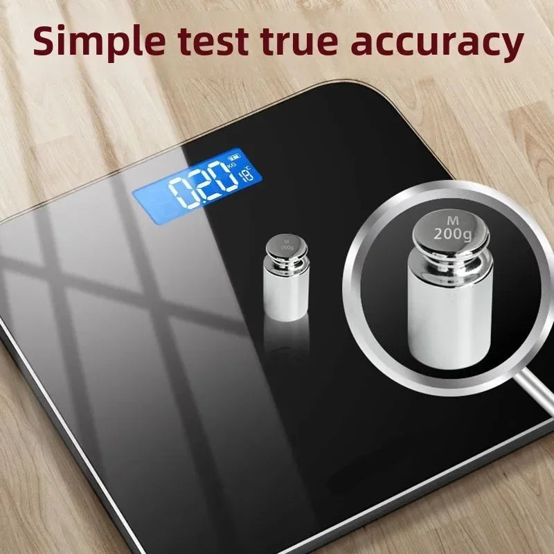 Electronic Digital Bathroom Scale Tempered Glass High Accuracy LCD Display Home Body Weight Weighing Scale For Adults