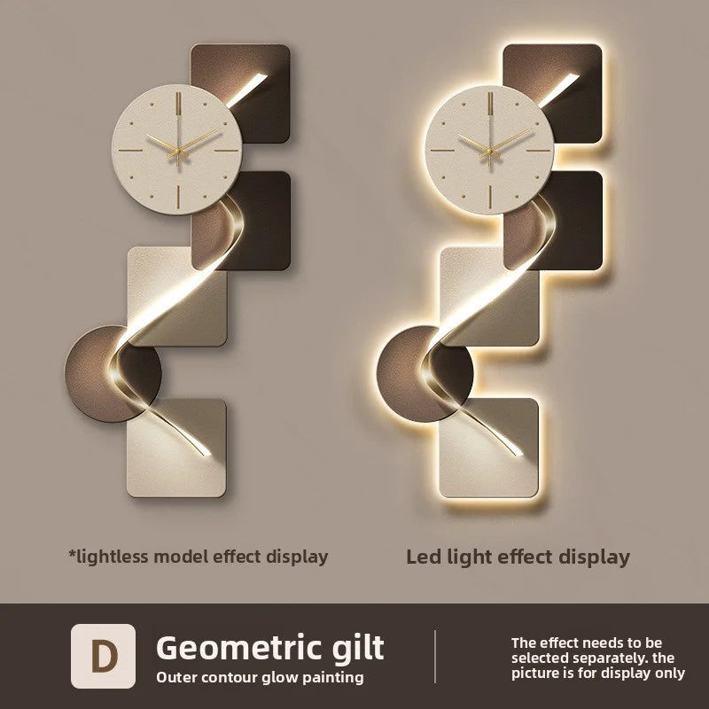 Modern Wall Clock Carbon Crystal Panel Frameless Design with Remote Control Lighted Decorative for Living Room Bedroom Office